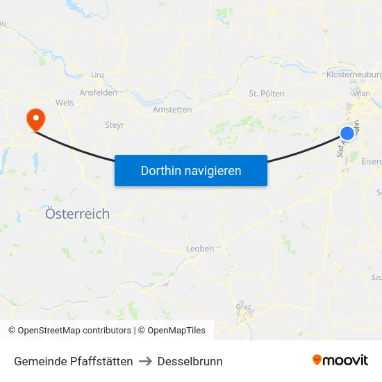 Gemeinde Pfaffstätten to Desselbrunn map