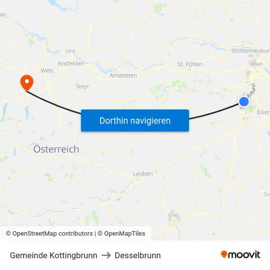 Gemeinde Kottingbrunn to Desselbrunn map