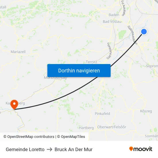 Gemeinde Loretto to Bruck An Der Mur map