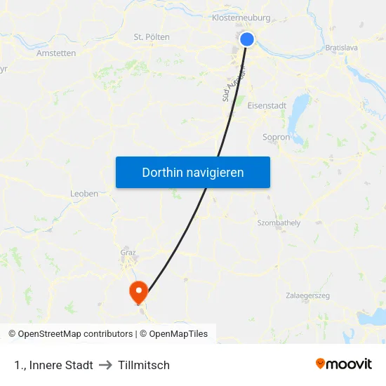 1., Innere Stadt to Tillmitsch map