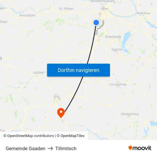 Gemeinde Gaaden to Tillmitsch map
