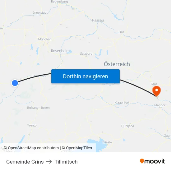 Gemeinde Grins to Tillmitsch map