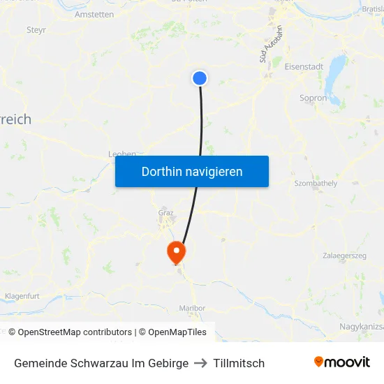 Gemeinde Schwarzau Im Gebirge to Tillmitsch map