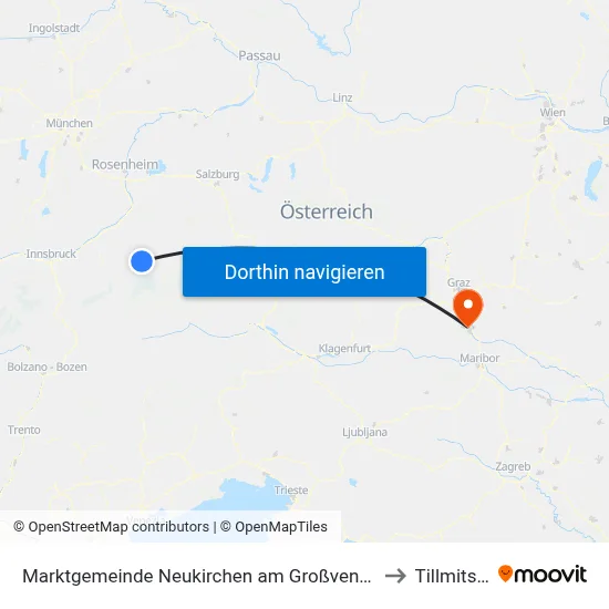 Marktgemeinde Neukirchen am Großvenediger to Tillmitsch map