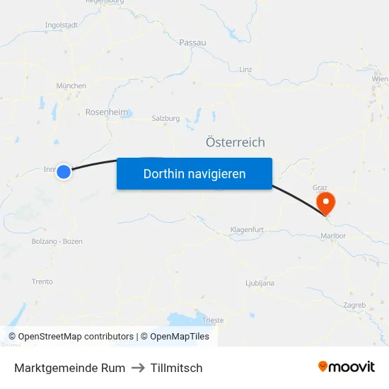 Marktgemeinde Rum to Tillmitsch map