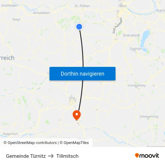 Gemeinde Türnitz to Tillmitsch map