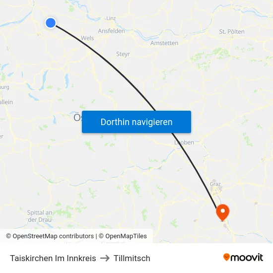 Taiskirchen Im Innkreis to Tillmitsch map