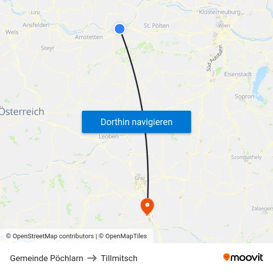 Gemeinde Pöchlarn to Tillmitsch map