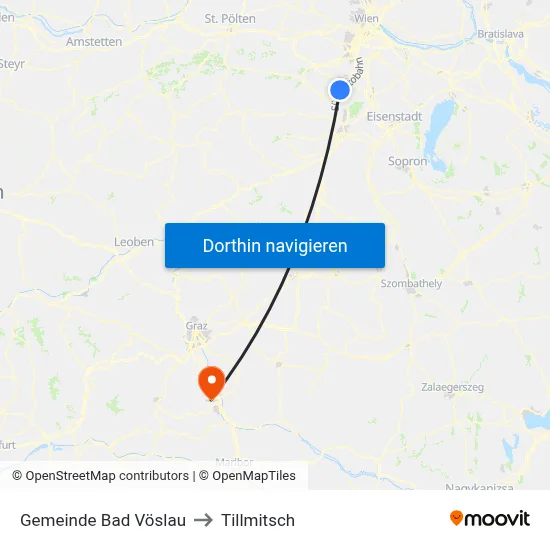 Gemeinde Bad Vöslau to Tillmitsch map