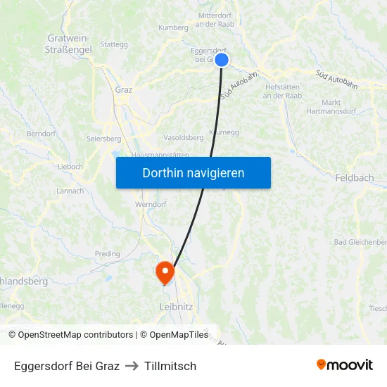 Eggersdorf Bei Graz to Tillmitsch map