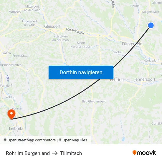 Rohr Im Burgenland to Tillmitsch map