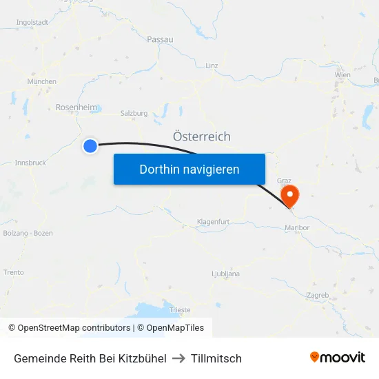 Gemeinde Reith Bei Kitzbühel to Tillmitsch map