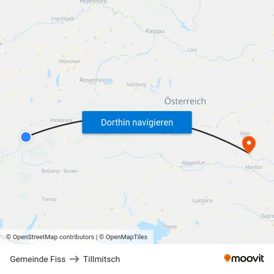 Gemeinde Fiss to Tillmitsch map