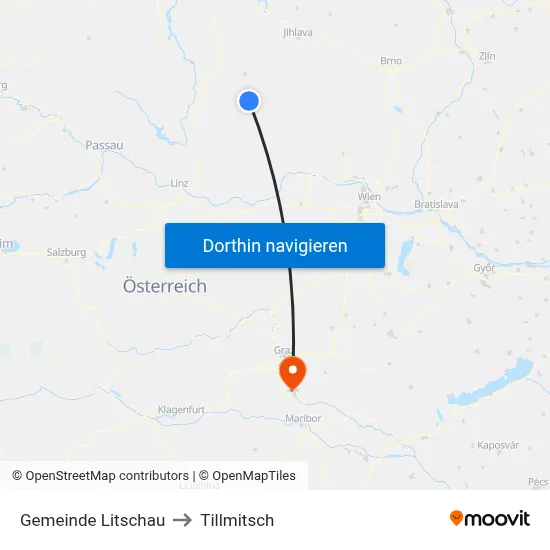 Gemeinde Litschau to Tillmitsch map