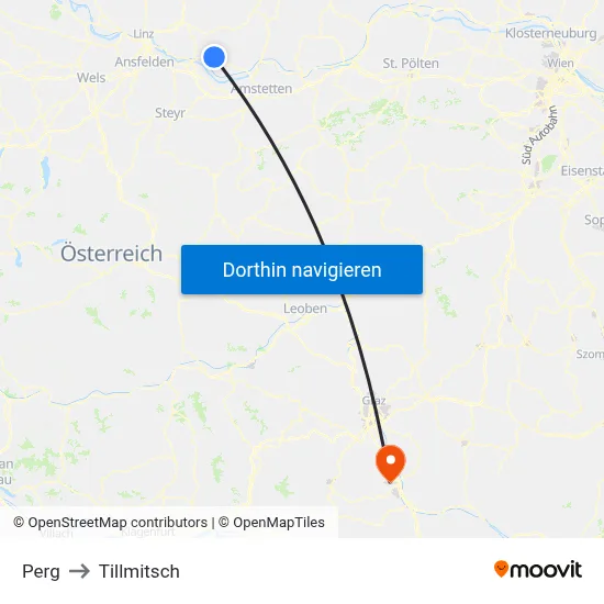 Perg to Tillmitsch map