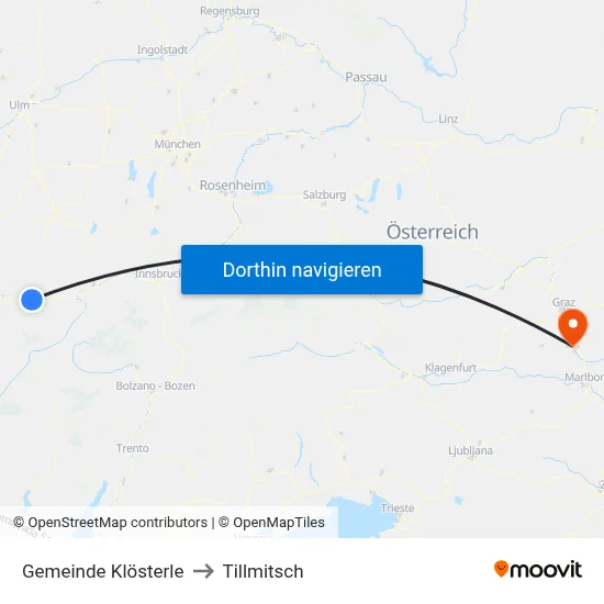 Gemeinde Klösterle to Tillmitsch map