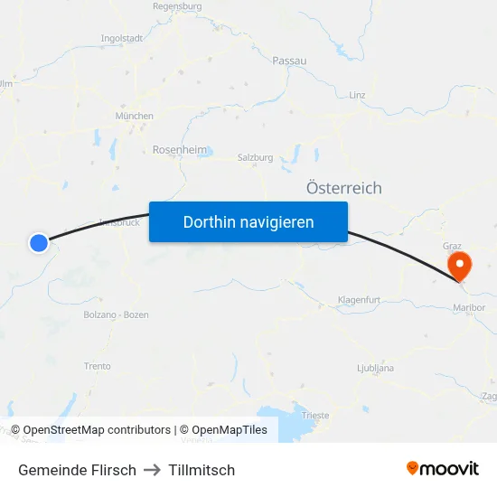 Gemeinde Flirsch to Tillmitsch map