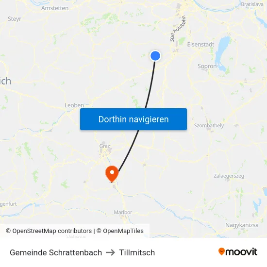 Gemeinde Schrattenbach to Tillmitsch map