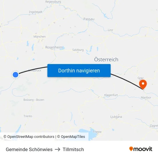 Gemeinde Schönwies to Tillmitsch map