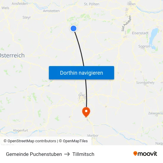 Gemeinde Puchenstuben to Tillmitsch map