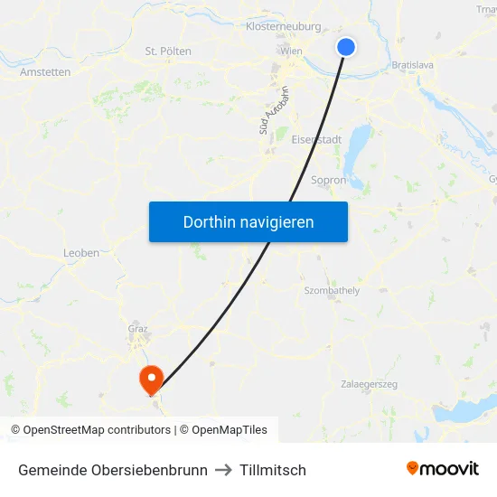 Gemeinde Obersiebenbrunn to Tillmitsch map