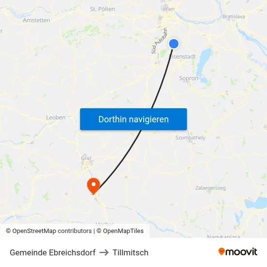 Gemeinde Ebreichsdorf to Tillmitsch map
