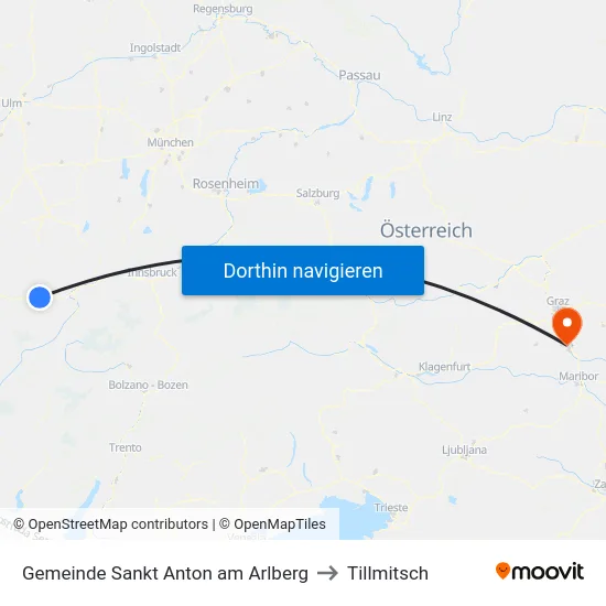 Gemeinde Sankt Anton am Arlberg to Tillmitsch map