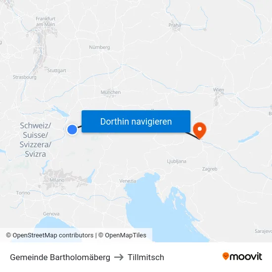 Gemeinde Bartholomäberg to Tillmitsch map