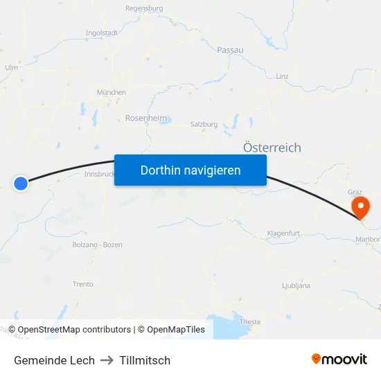 Gemeinde Lech to Tillmitsch map
