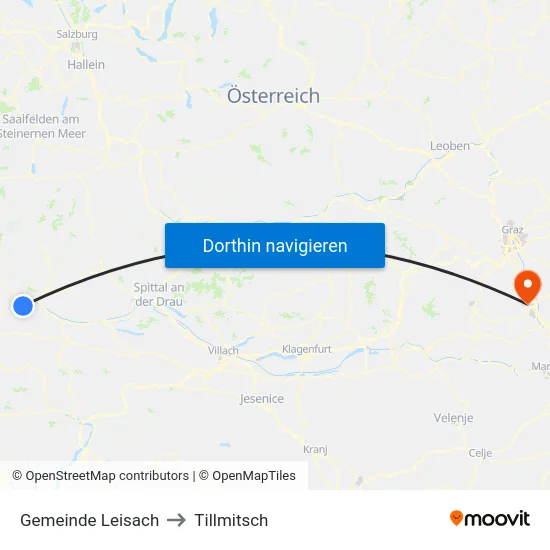 Gemeinde Leisach to Tillmitsch map