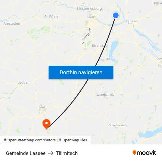 Gemeinde Lassee to Tillmitsch map