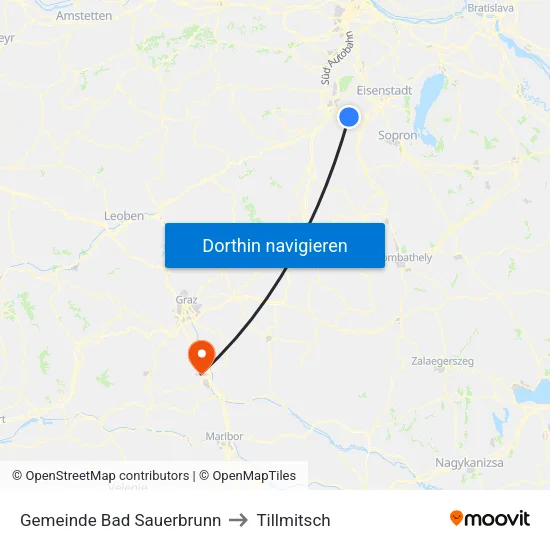 Gemeinde Bad Sauerbrunn to Tillmitsch map