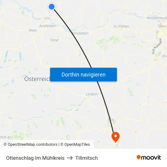 Ottenschlag Im Mühlkreis to Tillmitsch map