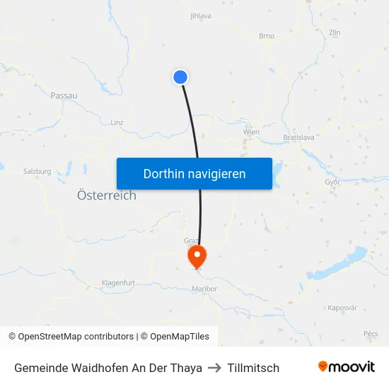 Gemeinde Waidhofen An Der Thaya to Tillmitsch map