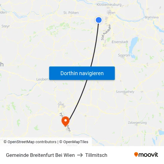 Gemeinde Breitenfurt Bei Wien to Tillmitsch map