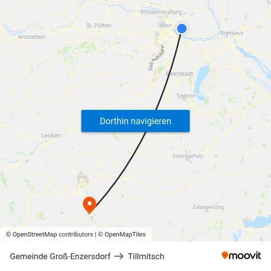 Gemeinde Groß-Enzersdorf to Tillmitsch map