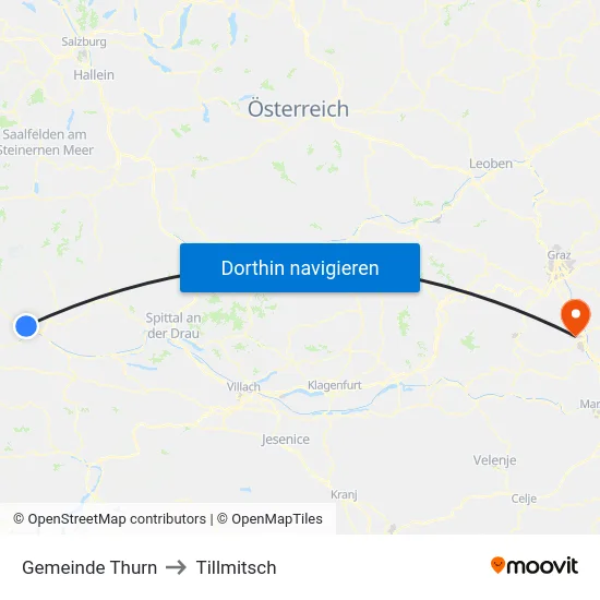 Gemeinde Thurn to Tillmitsch map