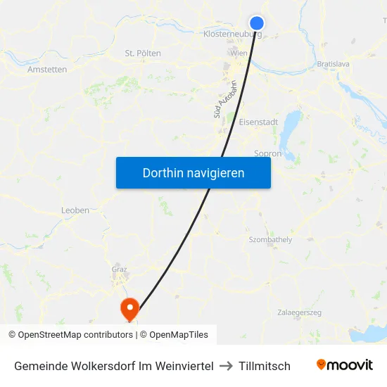 Gemeinde Wolkersdorf Im Weinviertel to Tillmitsch map