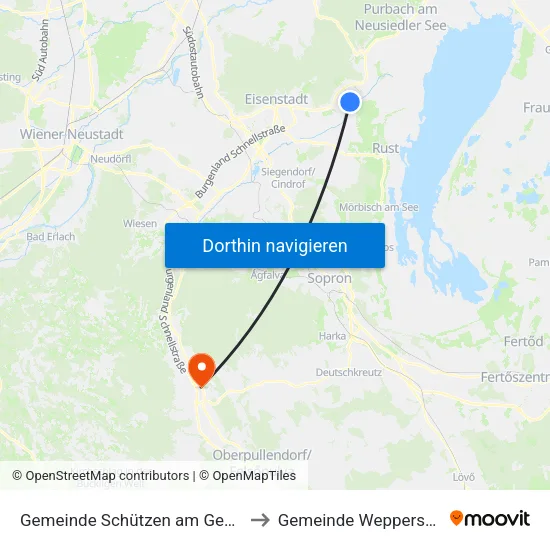 Gemeinde Schützen am Gebirge to Gemeinde Weppersdorf map