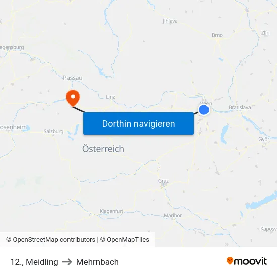 12., Meidling to Mehrnbach map