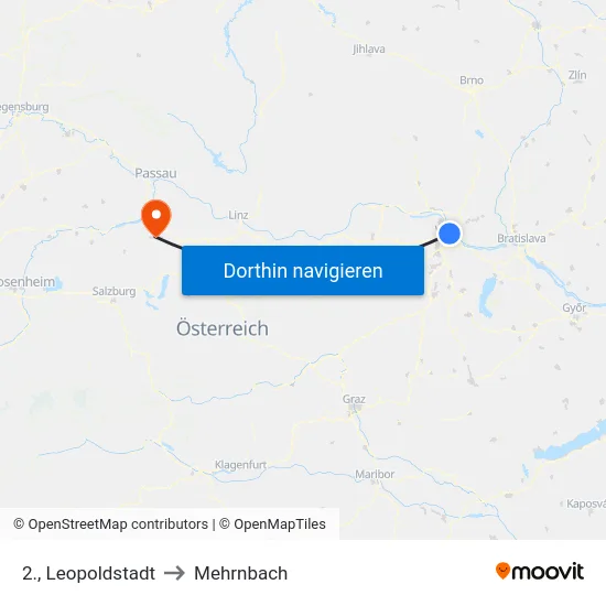 2., Leopoldstadt to Mehrnbach map