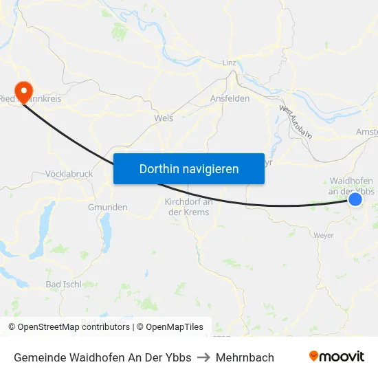 Gemeinde Waidhofen An Der Ybbs to Mehrnbach map