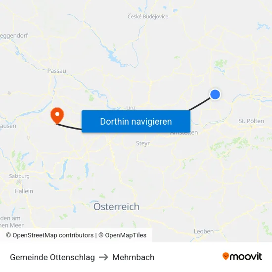 Gemeinde Ottenschlag to Mehrnbach map