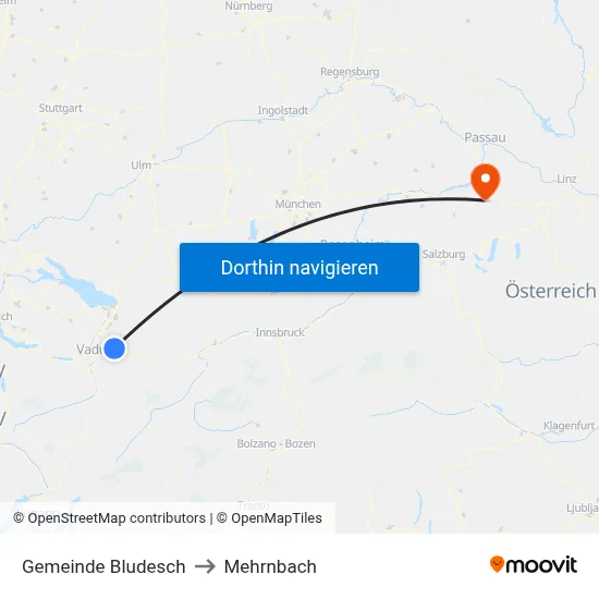 Gemeinde Bludesch to Mehrnbach map