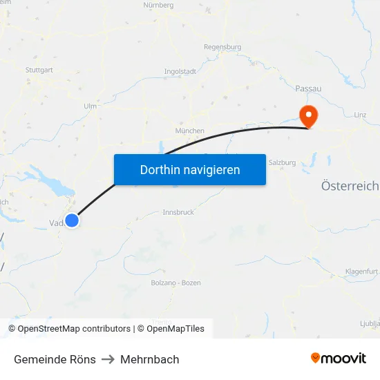 Gemeinde Röns to Mehrnbach map