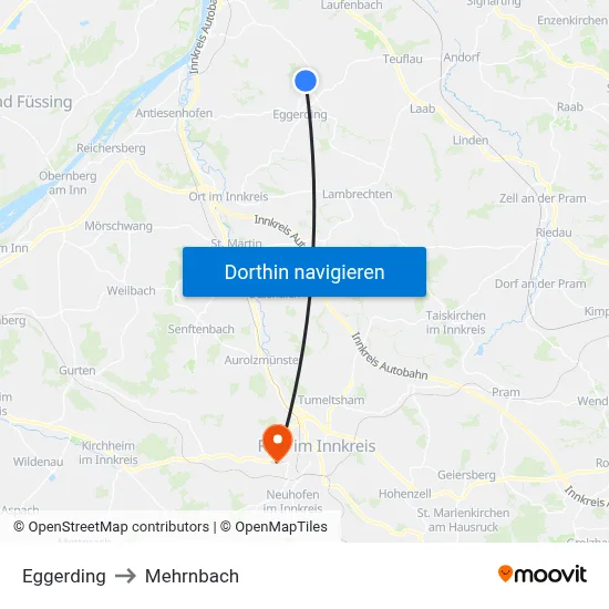 Eggerding to Mehrnbach map