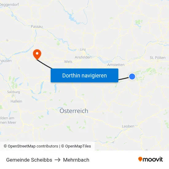 Gemeinde Scheibbs to Mehrnbach map