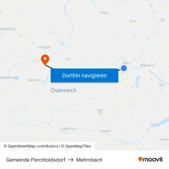 Gemeinde Perchtoldsdorf to Mehrnbach map