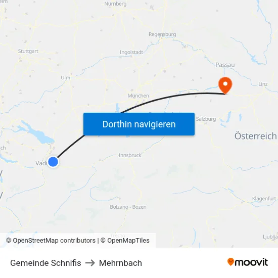 Gemeinde Schnifis to Mehrnbach map