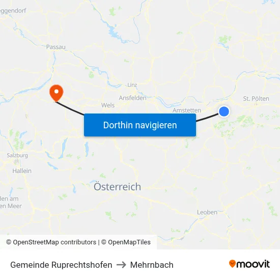 Gemeinde Ruprechtshofen to Mehrnbach map
